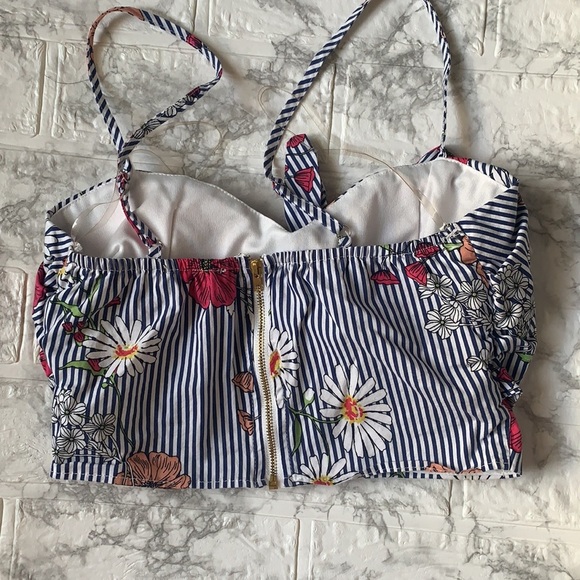 Floral Spaghetti Bralette Top Front Knot - Picture 2 of 10
